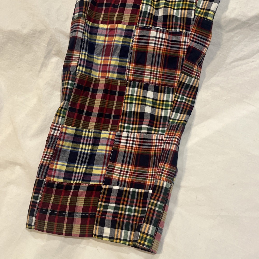 Brooks Brothers 346 Madras Plaid Pants Men's Size 40x30 Preppy Patchwork Cotton - Picture 3 of 9